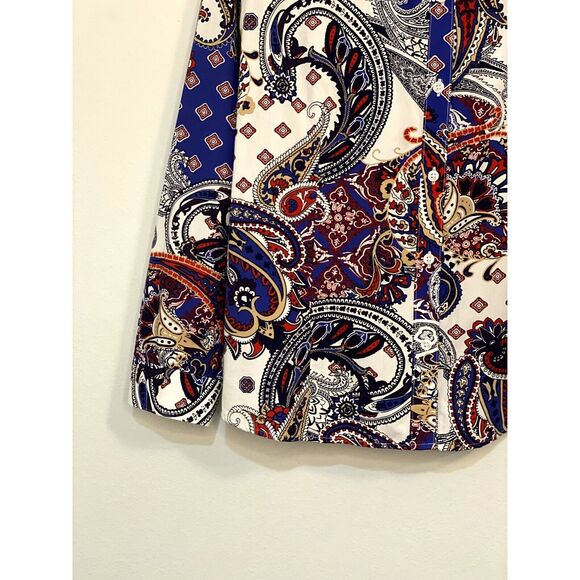 Chicos Large Shirt Button Up Wrinkle Resistant Paisley Print Long Sleeve Collar - Picture 8 of 14
